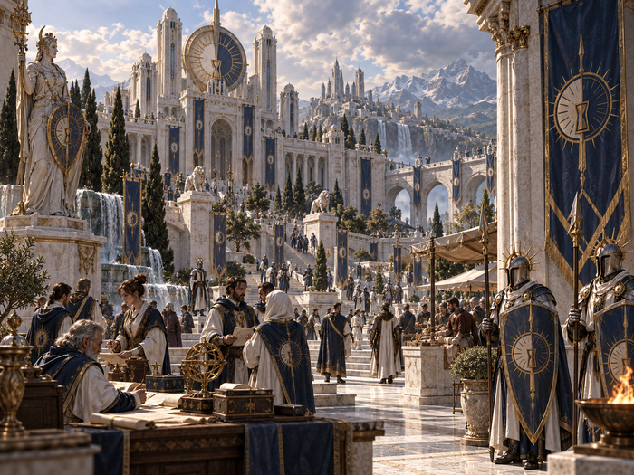 The white-stone plazas and regulated markets of Athedor