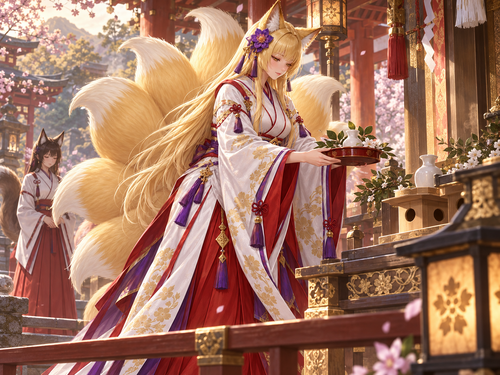 Kaede Hayate performs a shrine rite in Amatsukini