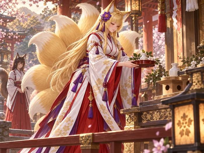 Kaede Hayate performs a shrine rite in Amatsukini