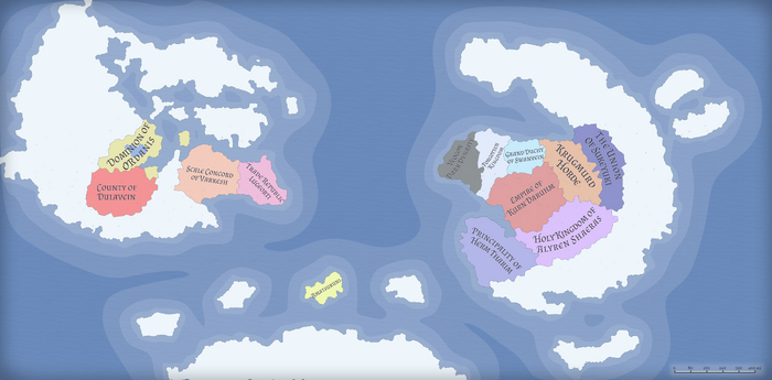 World map of Erindal